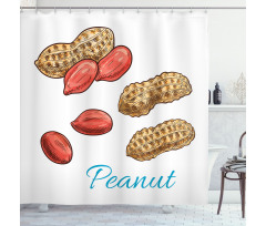 Peanut Sketch of Nut Shower Curtain