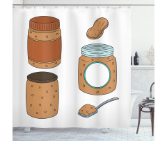 Food in a Jar Pattern Shower Curtain