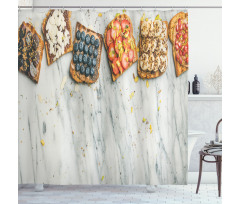 Whole Grain Toasts Shower Curtain