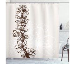 Hand Drawn Petals Shower Curtain