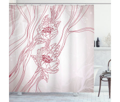 Wedding Theme Stripe Shower Curtain