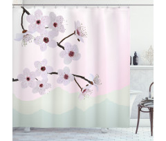 Motifs with Trees Shower Curtain