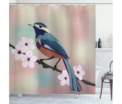 Sparrow Perching Shower Curtain