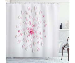 Sakura with Petals Shower Curtain