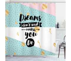 Words Abstract Hipster Retro Shower Curtain