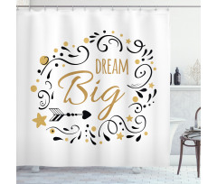 Swirls with Arrows and Dots Shower Curtain