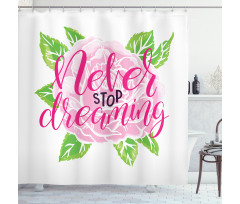 Romantic Rose Calligraphy Shower Curtain