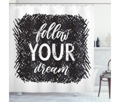 Words Grunge Black Scribble Shower Curtain