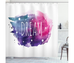 Words with Stars Watercolors Shower Curtain