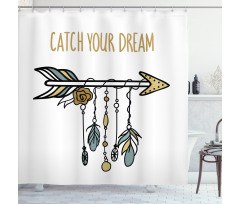 Tribal Arrow with Feathers Shower Curtain