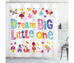 Little Words Composition Shower Curtain