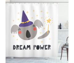 Funny Koala in a Witch Hat Shower Curtain