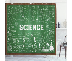 Science Word on Chalkboard Shower Curtain