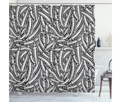 Abstract Modern Chili Peppers Shower Curtain