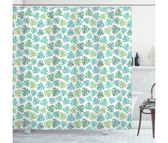 Exotic Theme Tropic Leaves Shower Curtain