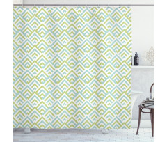 Striped Halved Rhombus Motif Shower Curtain