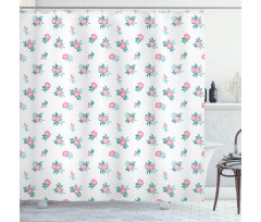 Wild Roses Petal in Vintage Shower Curtain