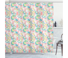 Abstract Colorful Happy Art Shower Curtain