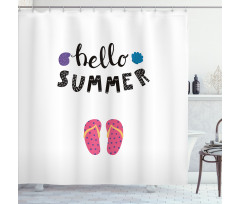 Hello Flip Flops Seashell Shower Curtain