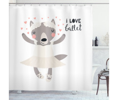 Ballerina Wolf in a Tutu Shower Curtain