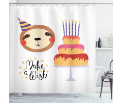 Birthday Cake Make a Wish Shower Curtain