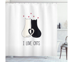 Ideal for Cat Lovers Cuddle Shower Curtain