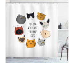 Wording Love Whiskers Happy Shower Curtain