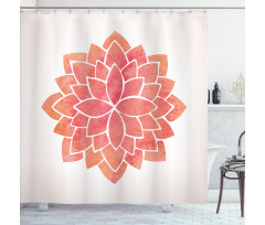 Pattern Lotus Illustration Shower Curtain