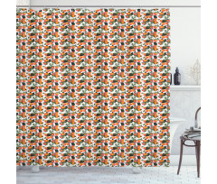 Citrus Mandarin with Leaves Shower Curtain