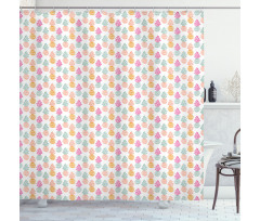 Pineapple with Brush Strokes Shower Curtain