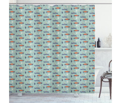 Creative Theme with Dogs Shower Curtain