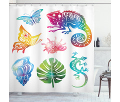 Exotic Fauna and Foliage Shower Curtain