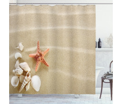 Exotic Seashells with Sand Shower Curtain