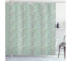 Chaotic Doodle Ocean Starfish Shower Curtain