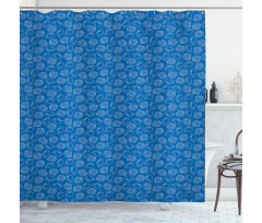 Seashells Outline Simplistic Shower Curtain