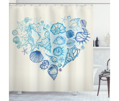 Coastal Design Grunge Heart Shower Curtain