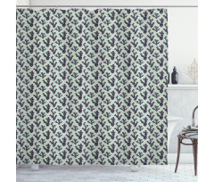 Prickle Plant and Polka Dots Shower Curtain