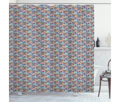 Retro Leaves and Plants Art Shower Curtain