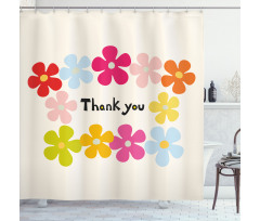 Simple Colorful Flowers Shower Curtain