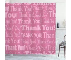 Thankful Message Pink Shower Curtain