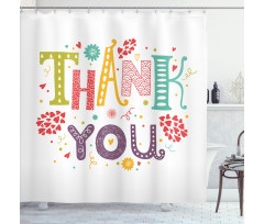 Lettering Thankful Shower Curtain