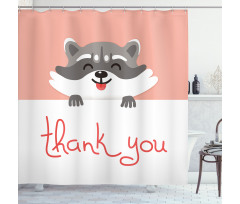 Cheerful Cartoon Raccoon Shower Curtain