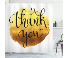 Golden Yellow Round Paint Shower Curtain