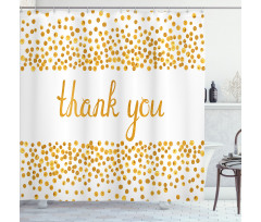 Yellow Tone Dots Cursive Shower Curtain