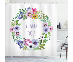 Spring Wreath Simple Word Shower Curtain