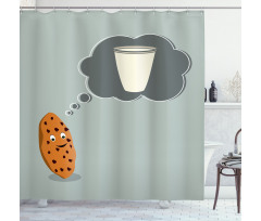 Cookie Dreaming of Milk Shower Curtain