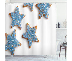 Baked Biscuits in Star Shape Shower Curtain