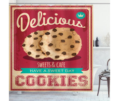 Chocolate Chip on a Poster Shower Curtain