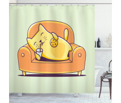 Kitten Laying on a Couch Shower Curtain