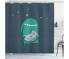 Monster with Sharp Teeth Shower Curtain